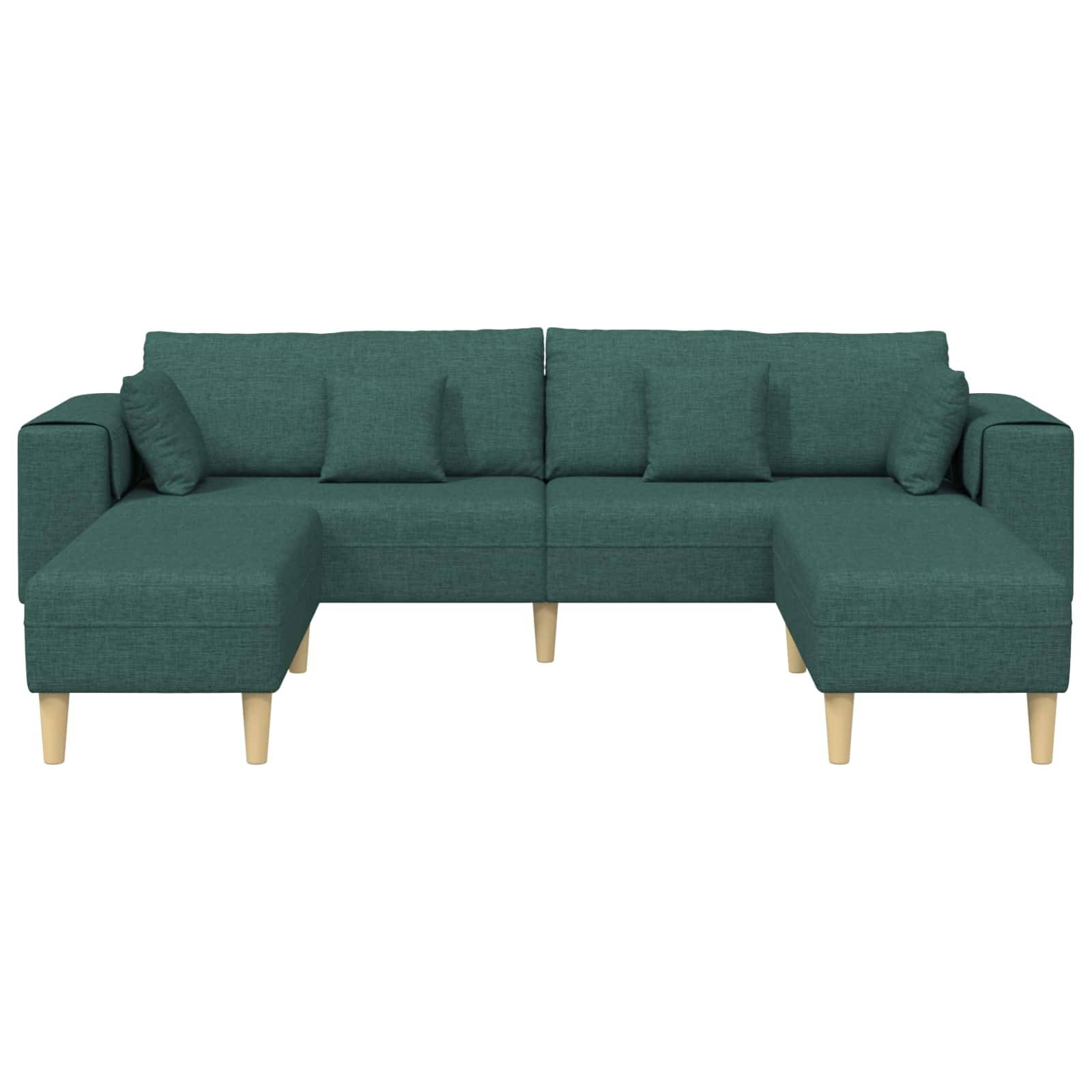 vidaXL Sofa mit Kissen 3 pcs Dunkelgrün Stoff