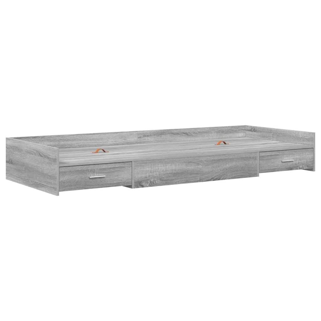 vidaXL Bettrahmen Graues Sonoma 98,5 x 200 cm Holzwerkstoff