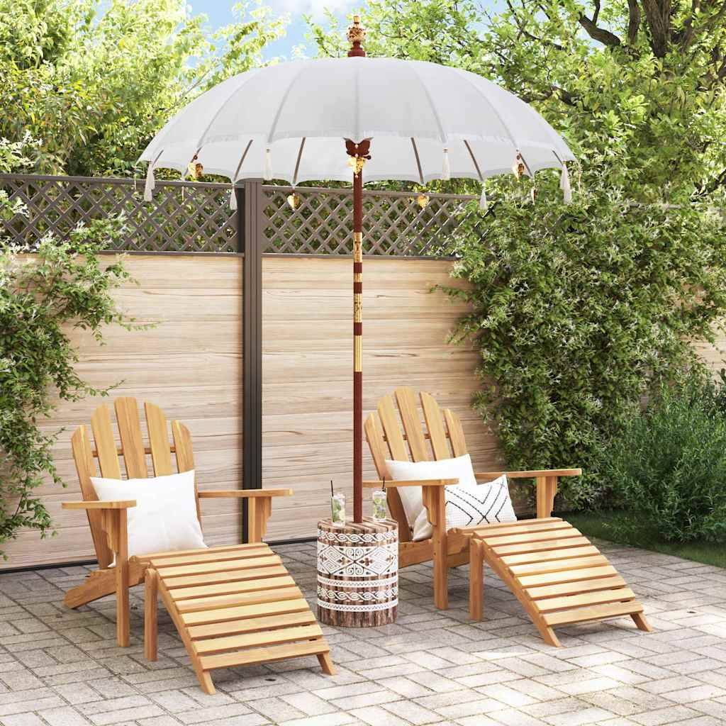 vidaXL Balinesischer Sonnenschirm mit Sockel Creme 185 x 185 x 260 cm