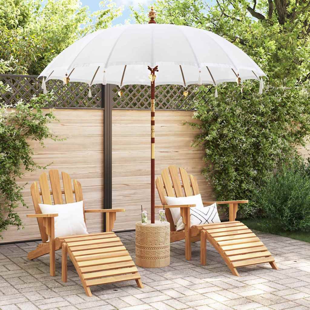 vidaXL Balinesischer Sonnenschirm mit Sockel 260 210-220 cm