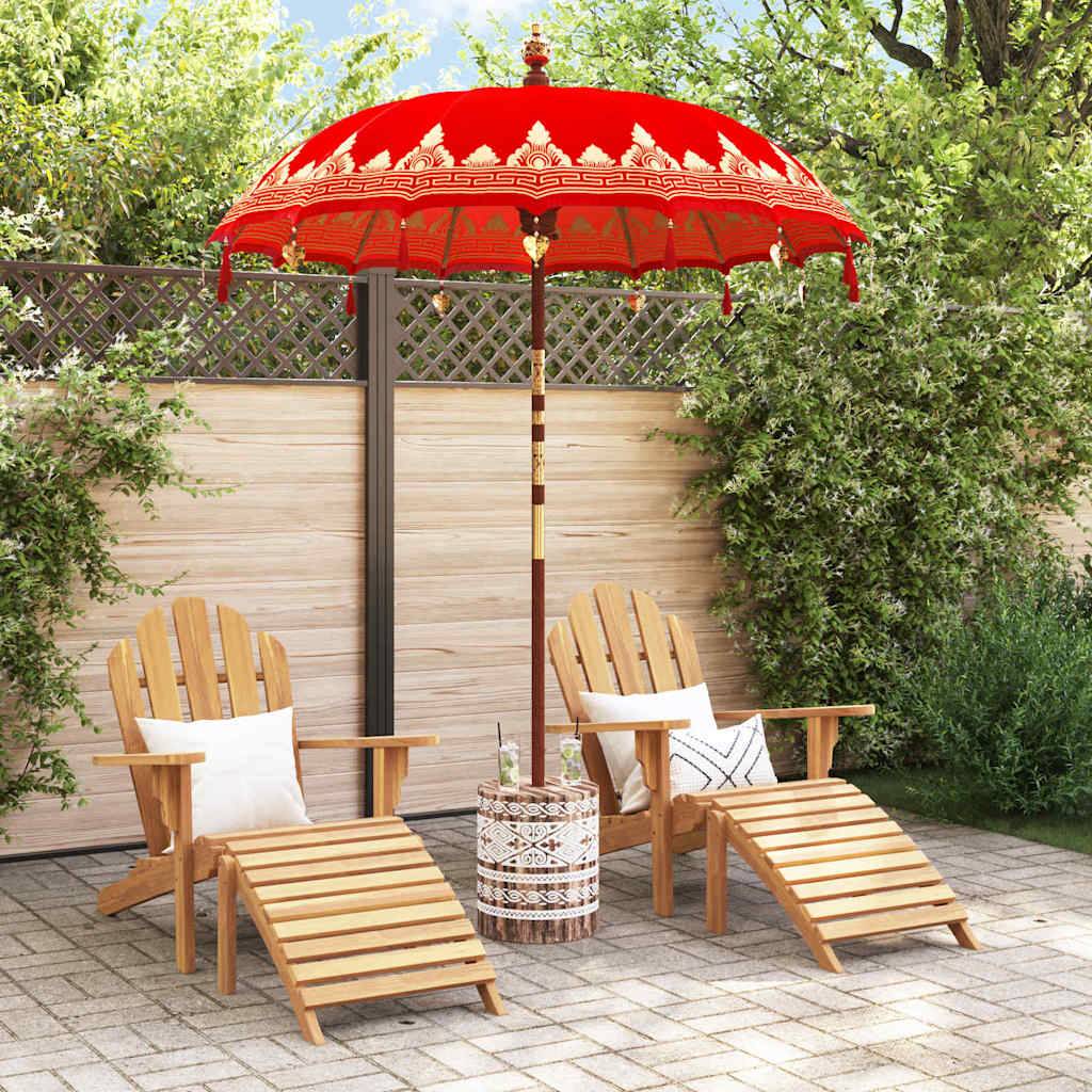 vidaXL Balinesischer Sonnenschirm mit Sockel Rot 185 x 185 x 260 cm