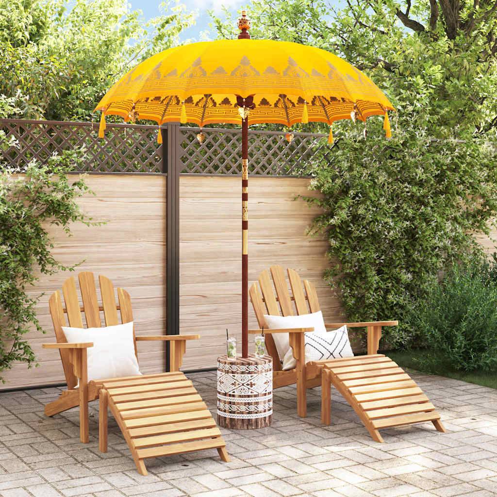 vidaXL Balinesischer Sonnenschirm mit Sockel Gelb 185 x 185 x 260 cm
