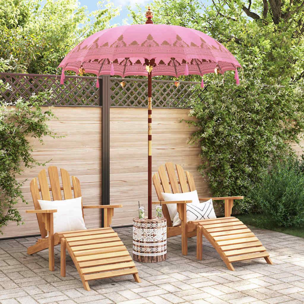 vidaXL Balinesischer Sonnenschirm mit Sockel Rosa 185 x 185 x 260 cm