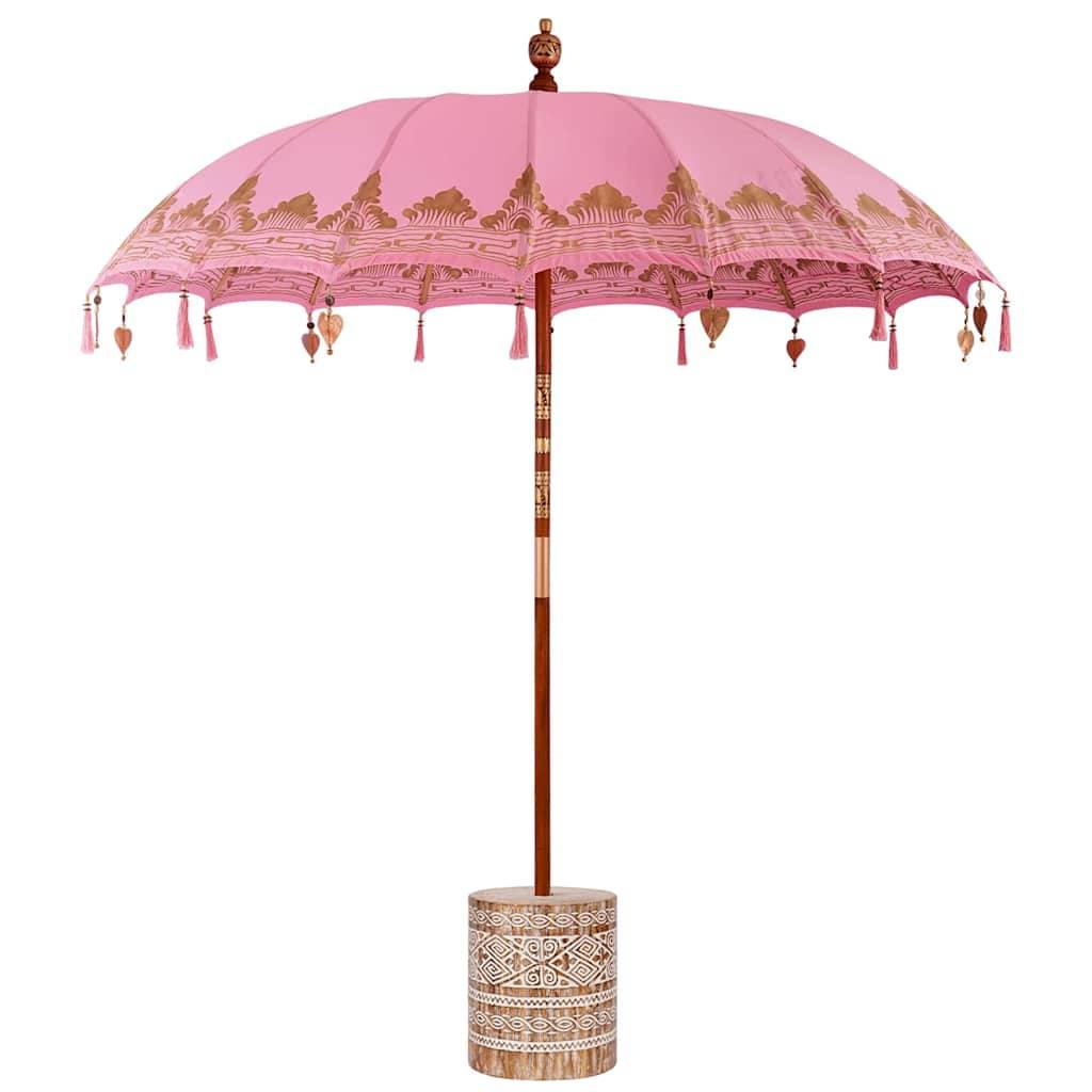 vidaXL Balinesischer Sonnenschirm 260 Rosa 210-220 cm