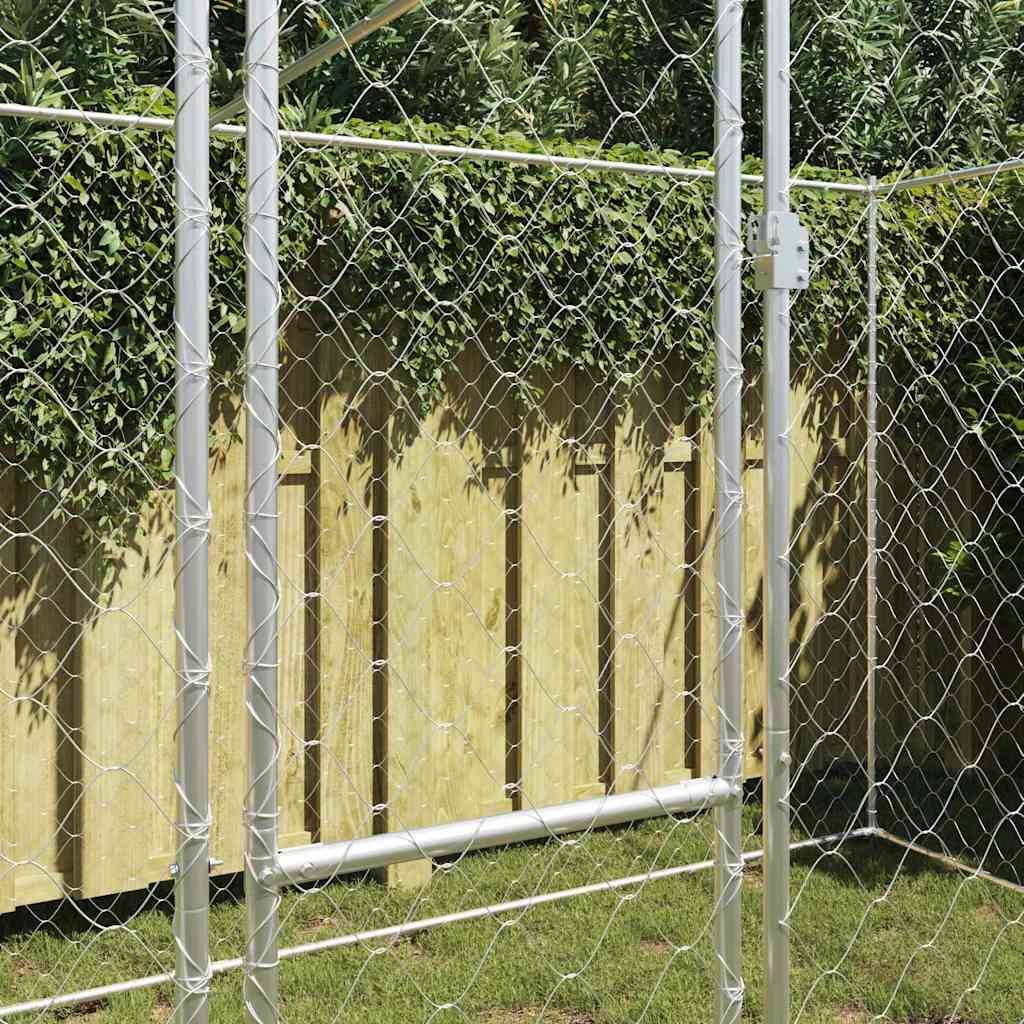vidaXL Hundekäfig Silber 400 x 200 x 200 cm Verzinkter Stahl