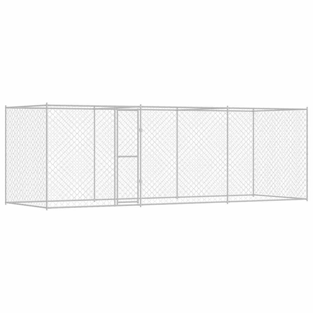 vidaXL Hundekäfig Silber 600 x 200 x 200 cm Verzinkter Stahl