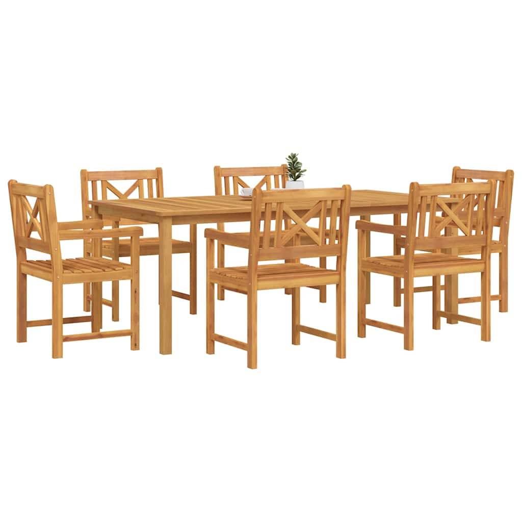 vidaXL Garten Essgruppe 7 pcs Braun Massivholz Akazie