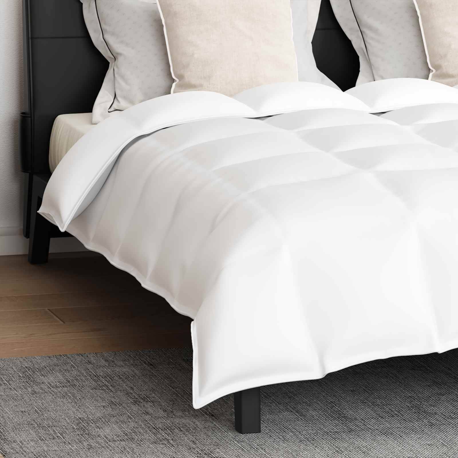 vidaXL Bettdecken Set mit Kissen 3 pcs Weiß Daunenfeder
