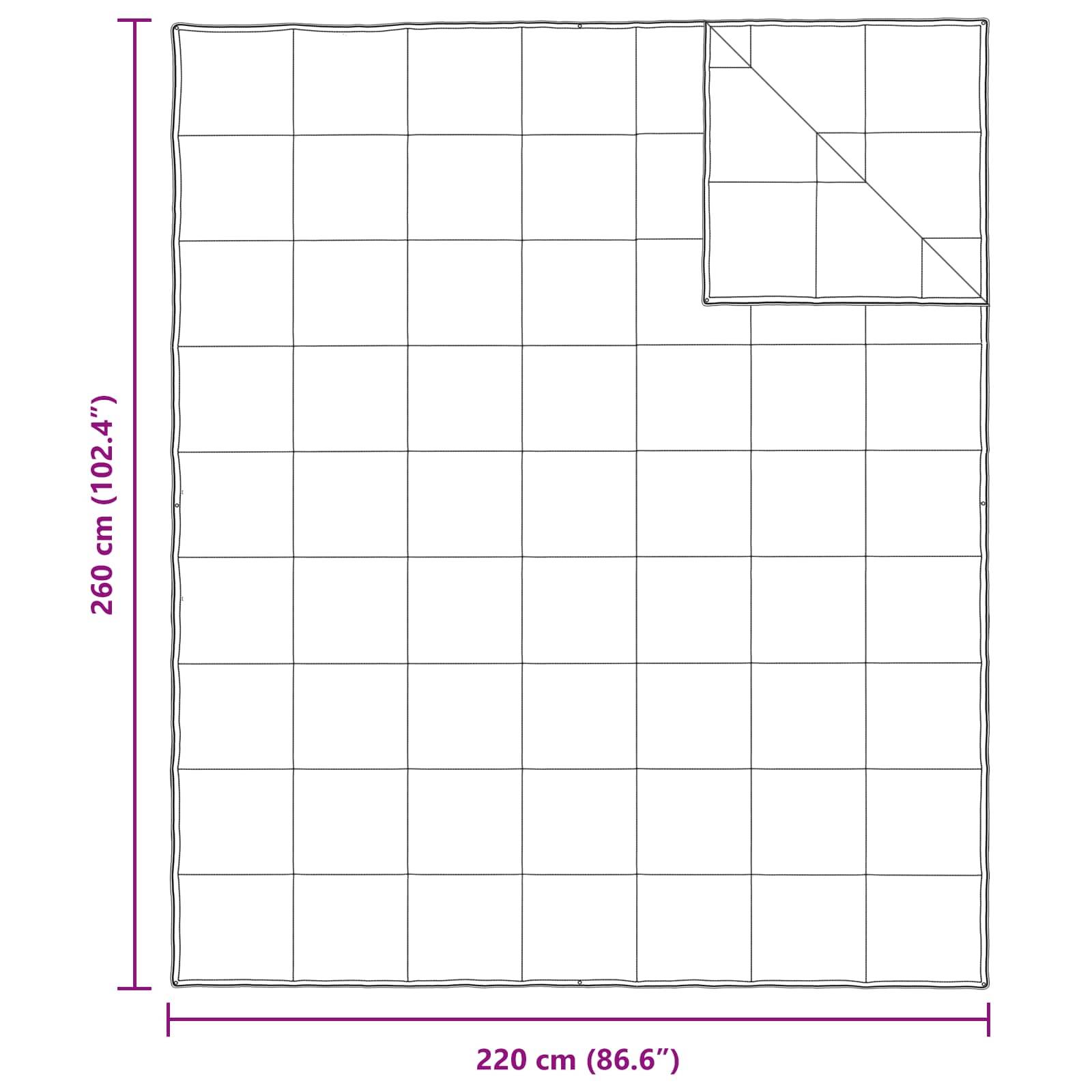 Bettdeckenbezug-Abmessungen: 260 cm (102,4