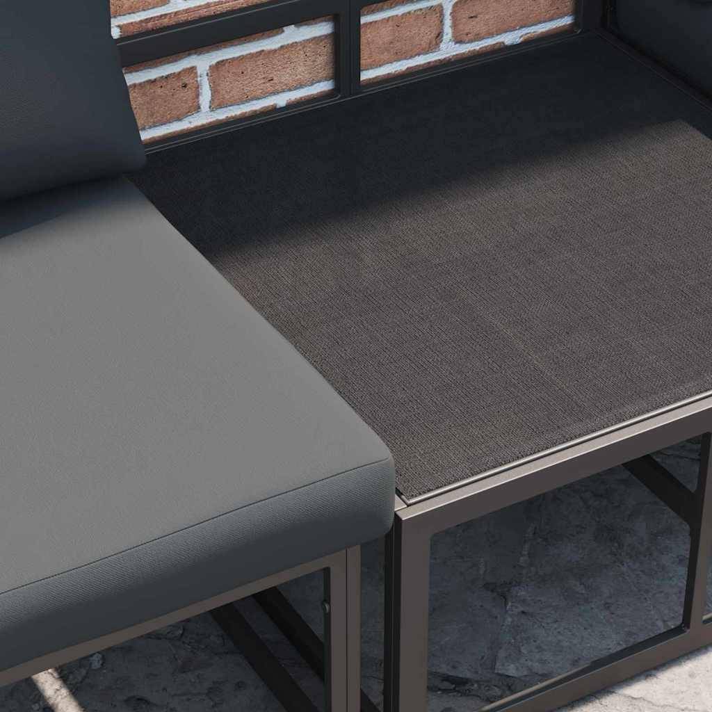 vidaXL Gartensofa-set mit Kissen 13 pcs Schwarz Aluminium
