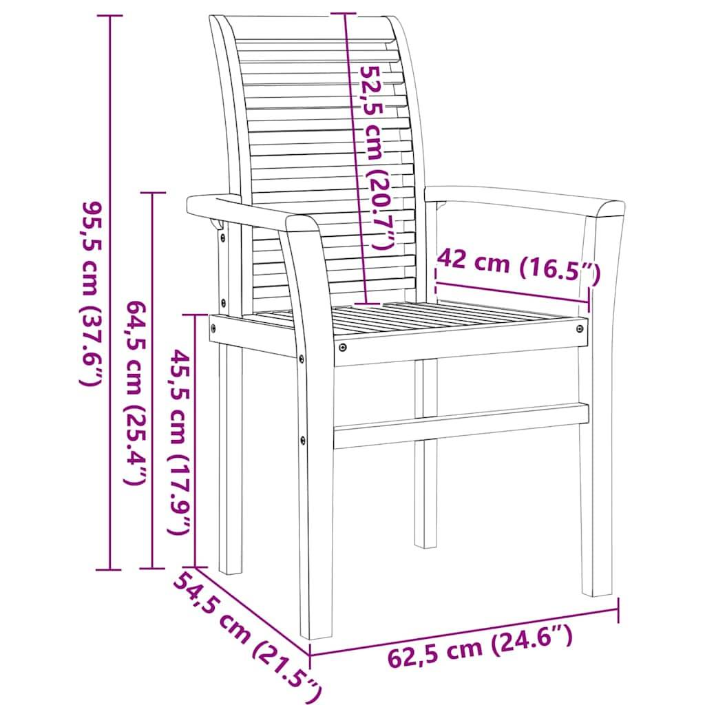 vidaXL Garten Essgruppe 9 pcs Braun Massivholz Teak