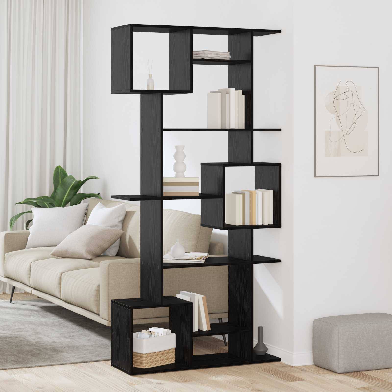 vidaXL Bücherregal Schwarz Eichen-Optik 92 x 29 x 188 cm Holzwerkstoff