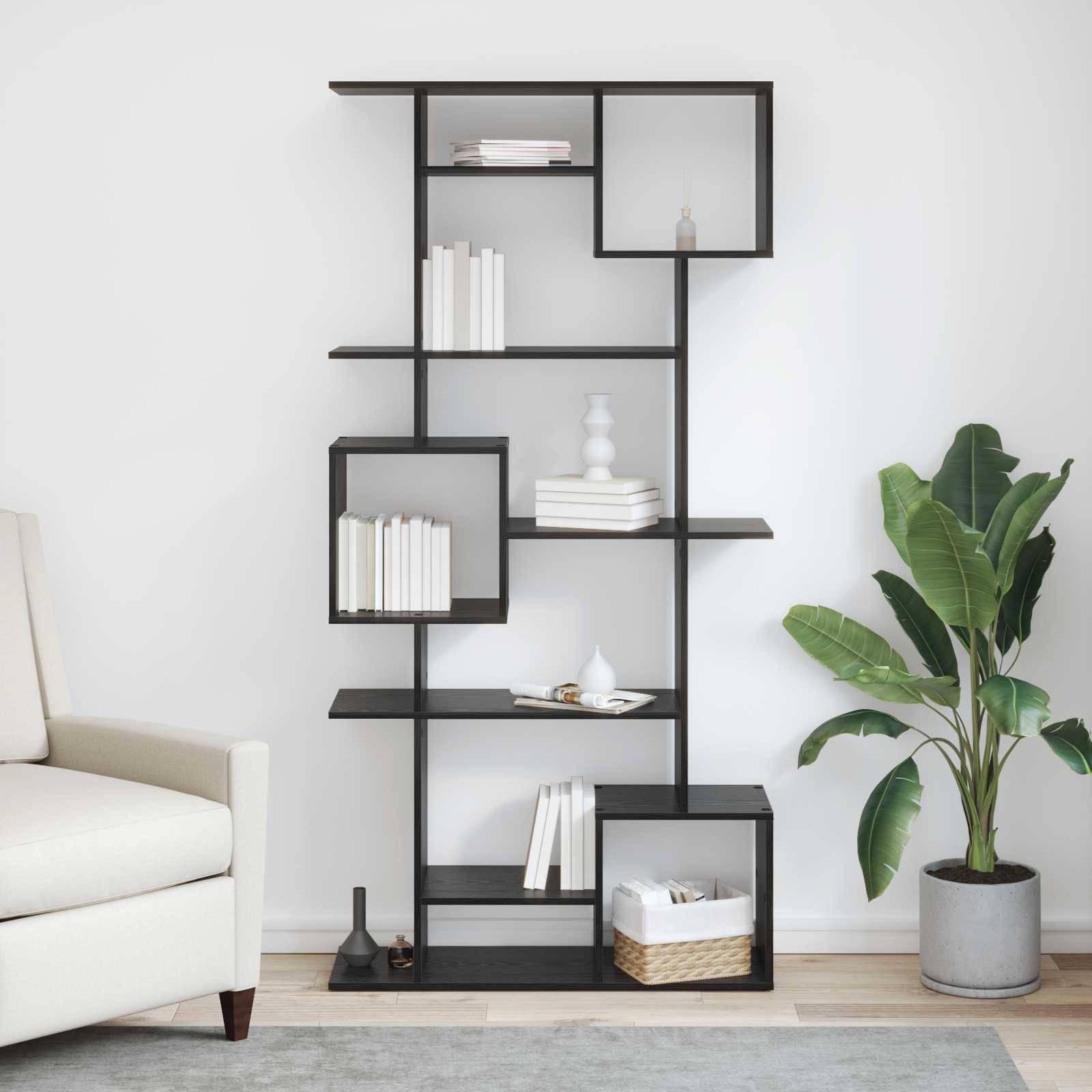 vidaXL Bücherregal Schwarz Eichen-Optik 92 x 29 x 188 cm Holzwerkstoff