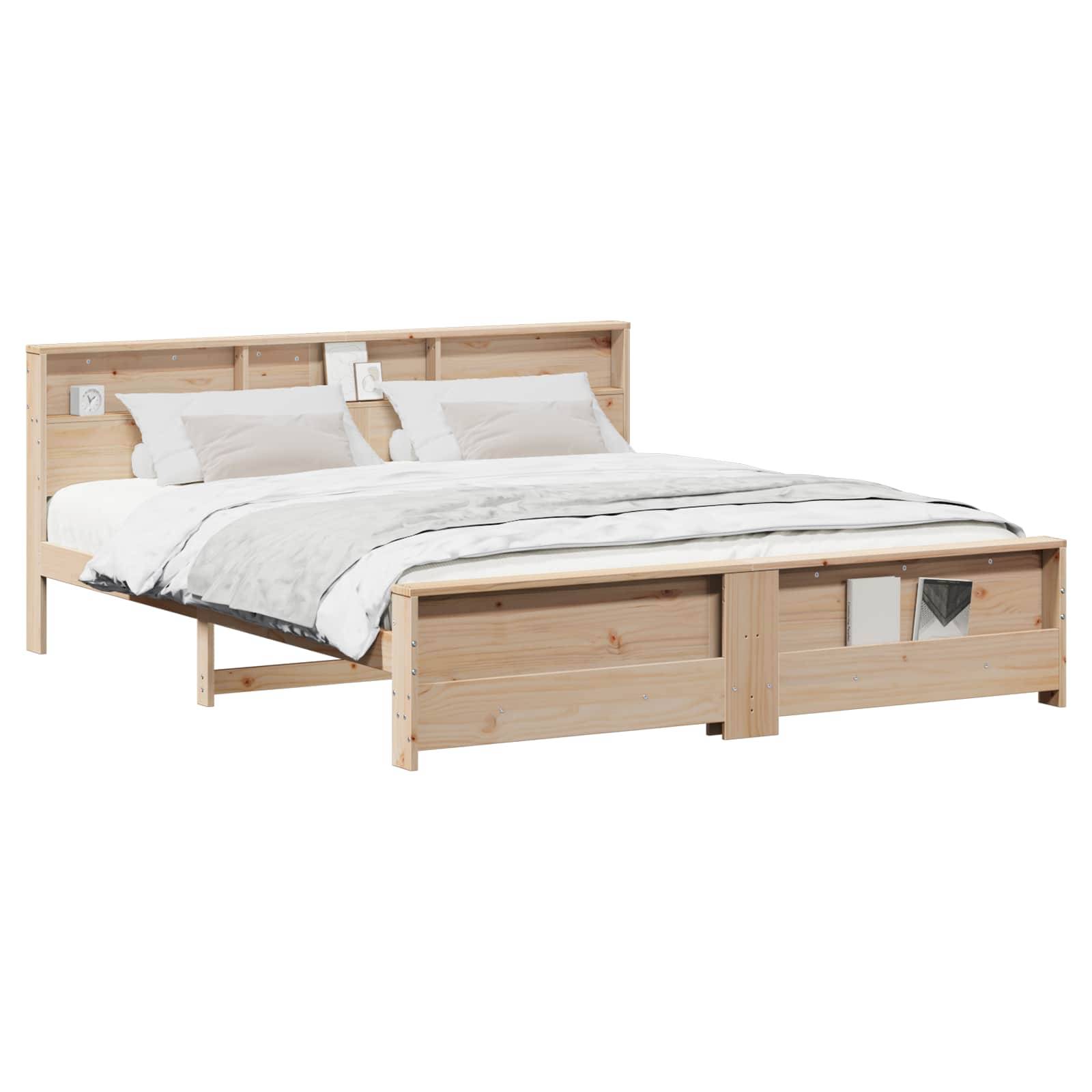 vidaXL Bettrahmen mit Kopfteil Braun 200 x 200 cm Holzwerkstoff