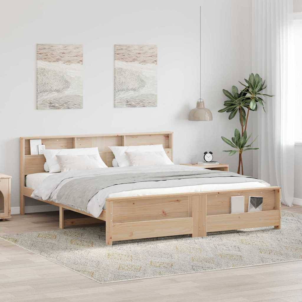 vidaXL Bettrahmen mit Kopfteil Braun 200 x 200 cm Holzwerkstoff