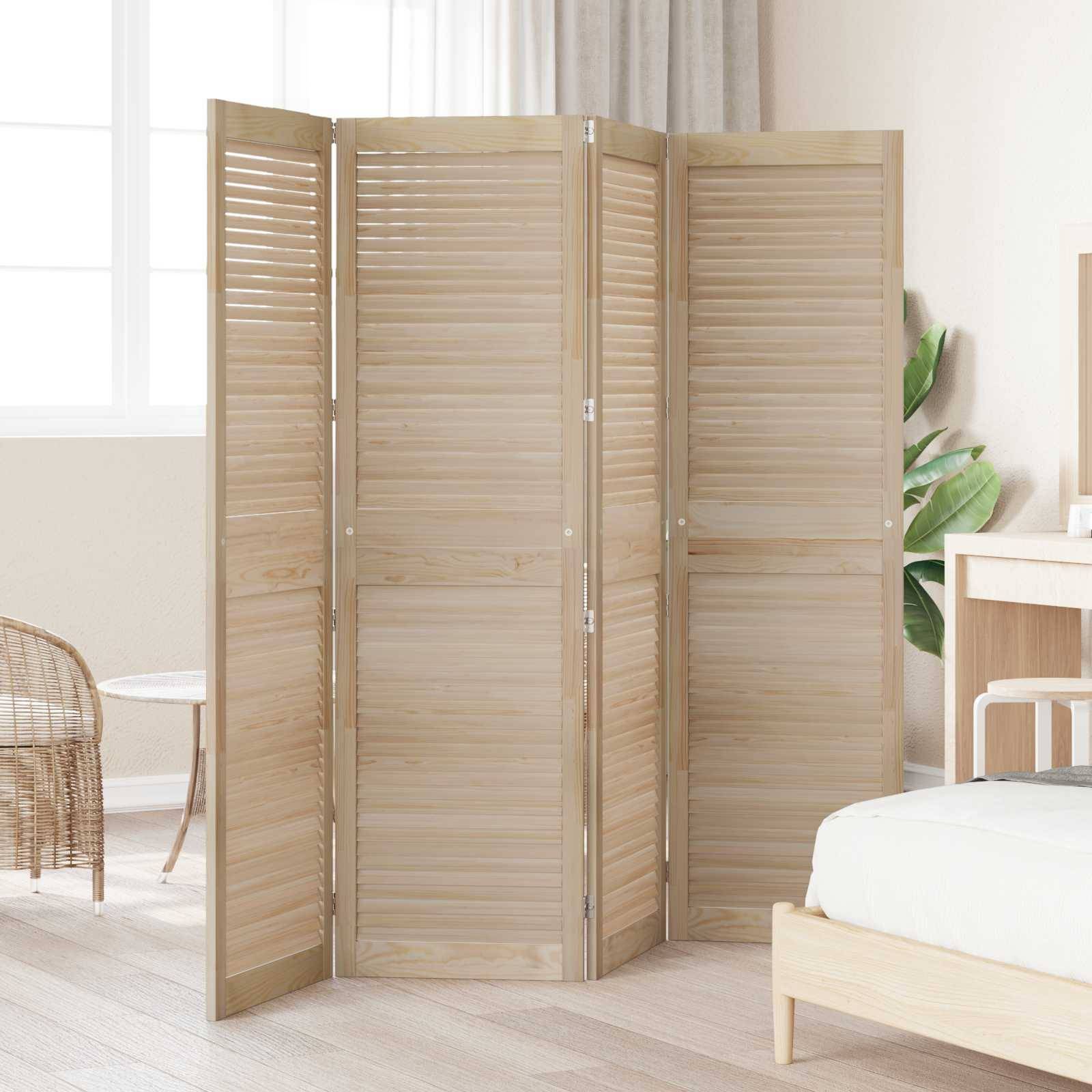 vidaXL Schranktür 4 pcs Natur 170 x 2,1 x 49,5 cm Massives Kiefernholz