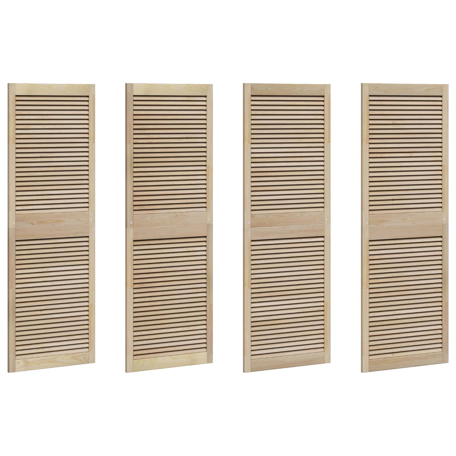 vidaXL Schranktür 4 pcs Natur 170 x 2,1 x 59,5 cm Massives Kiefernholz