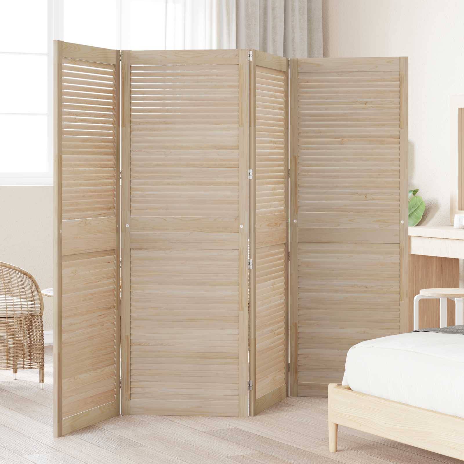 vidaXL Schranktür 4 pcs Natur 170 x 2,1 x 59,5 cm Massives Kiefernholz
