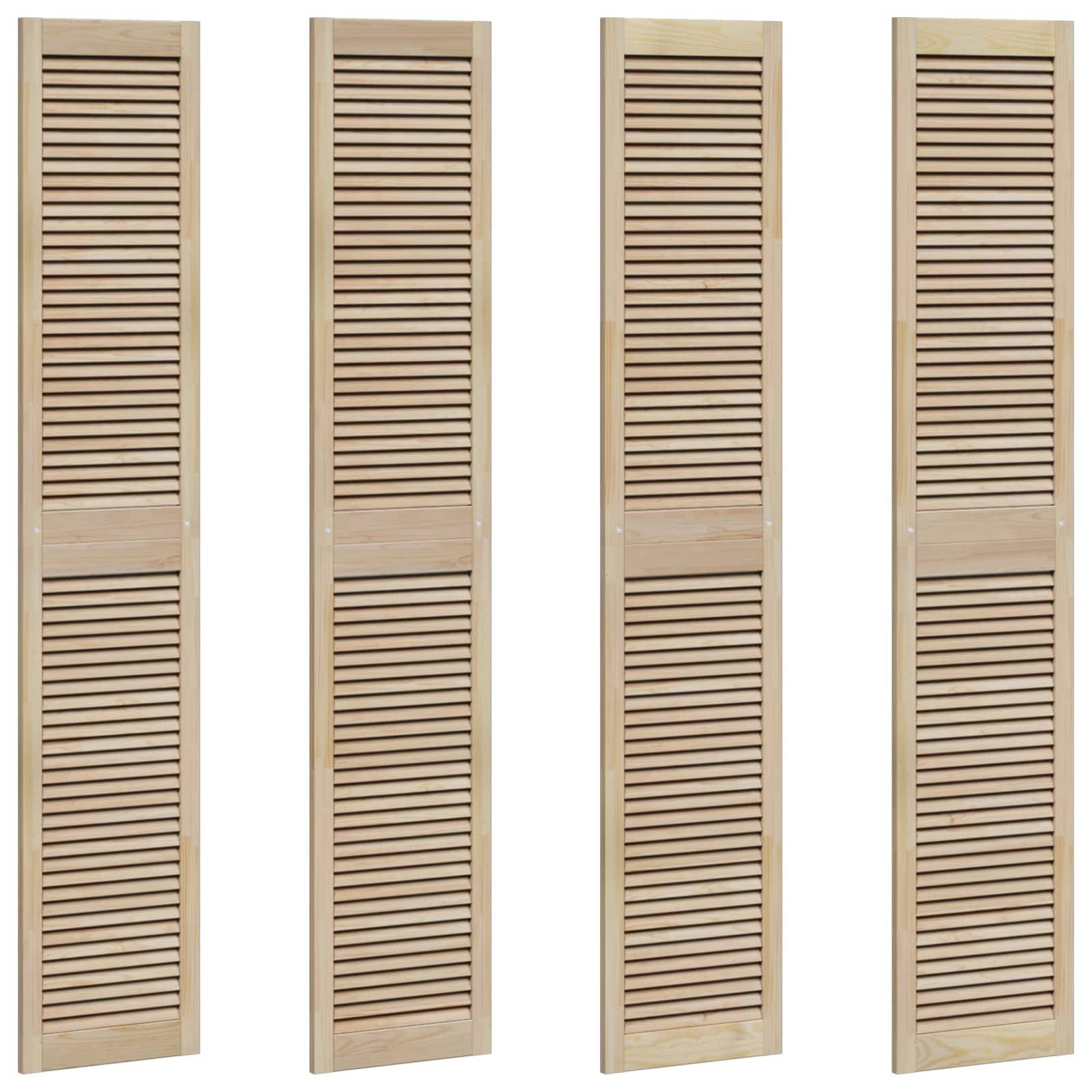 vidaXL Schranktür 4 pcs Natur 201 x 2,1 x 39,5 cm Massives Kiefernholz