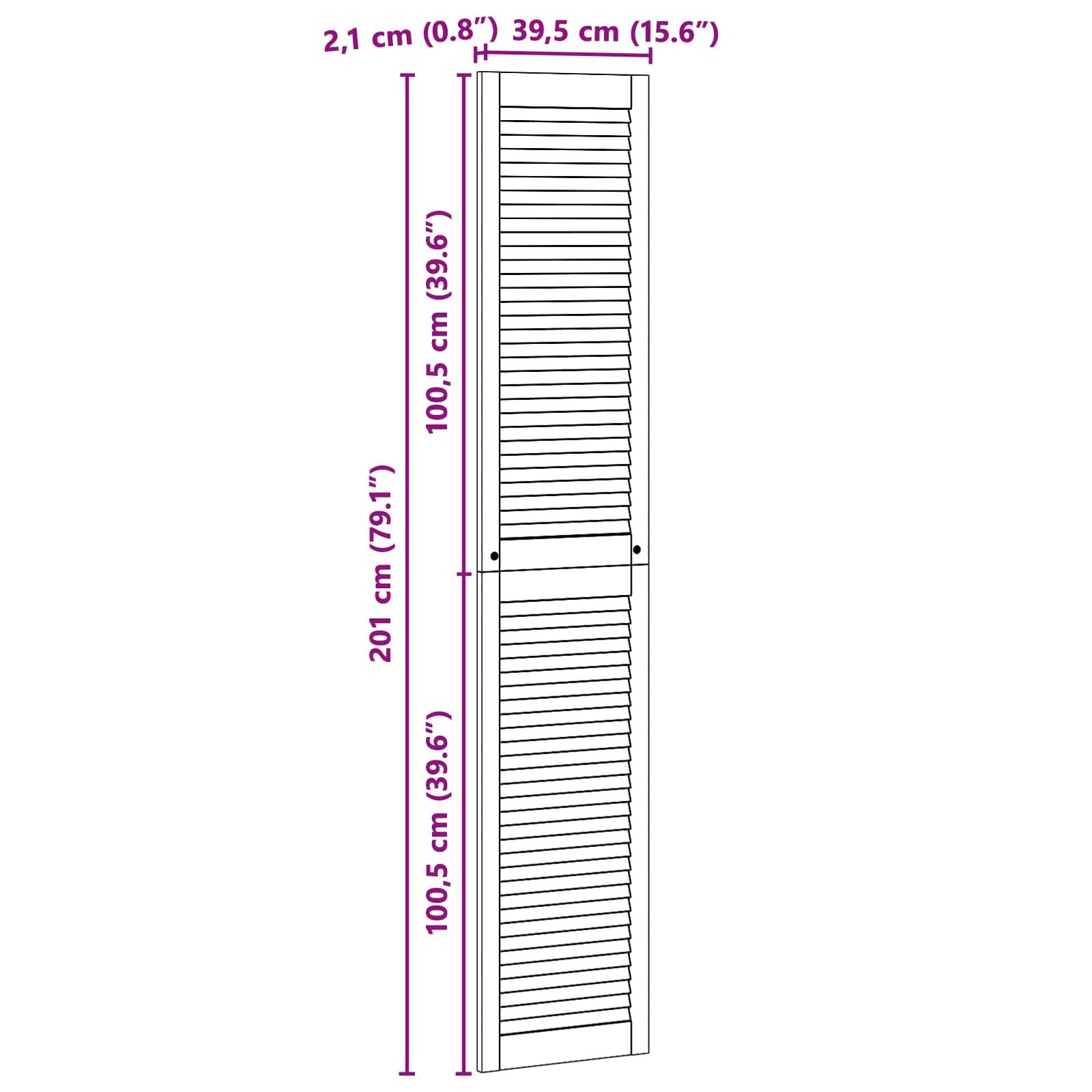 Ein Lamellenpaneel mit den Abmessungen: Höhe 201 cm (79,1