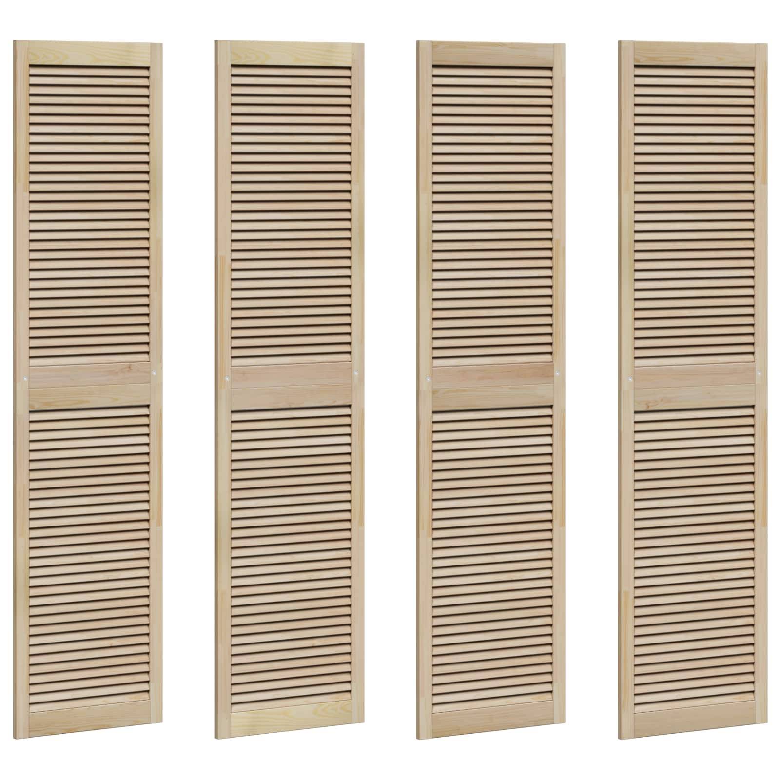 vidaXL Schranktür 4 pcs Natur 201 x 2,1 x 49,5 cm Massives Kiefernholz