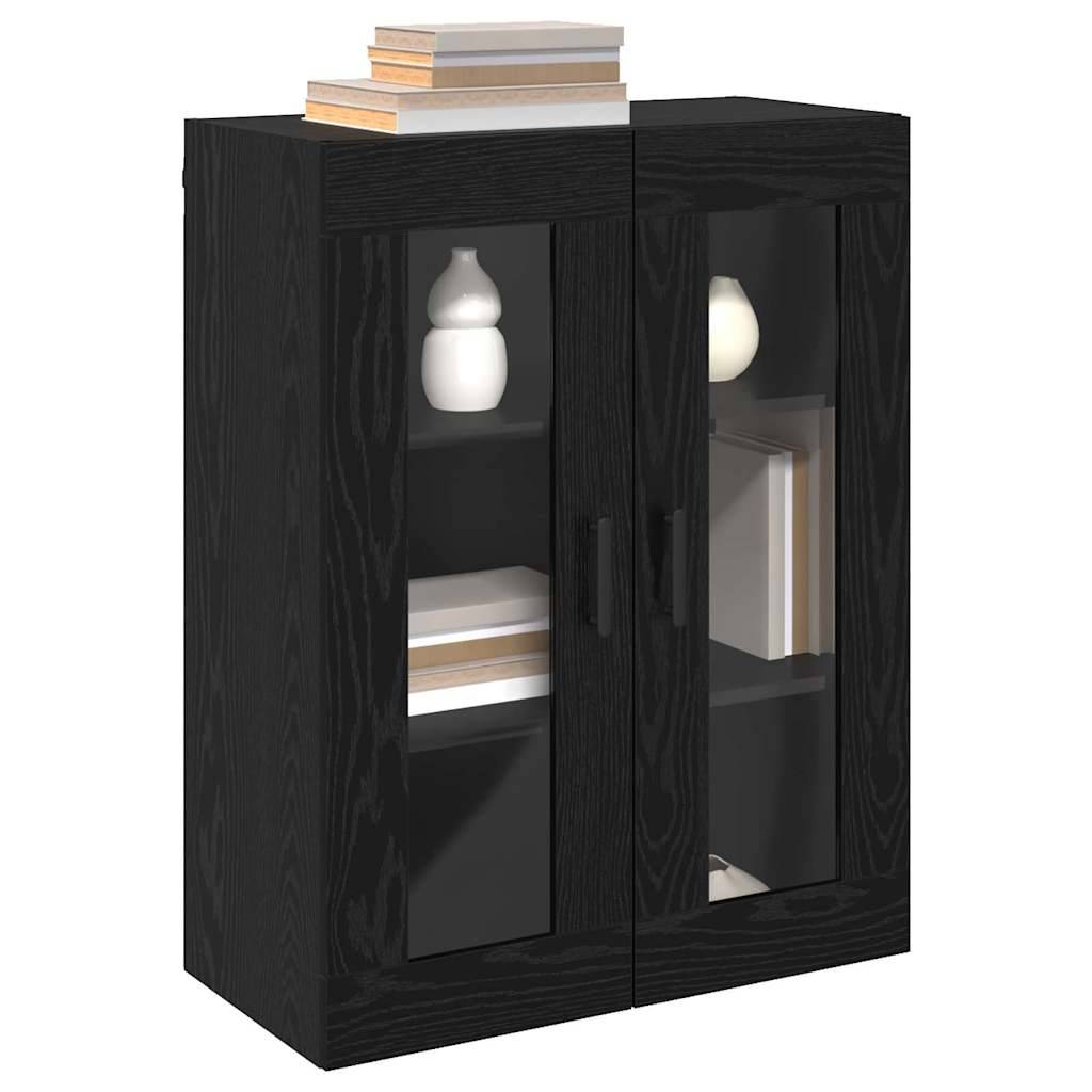 vidaXL Wandmontierte Schränke 2 pcs Schwarz Eichen-Optik