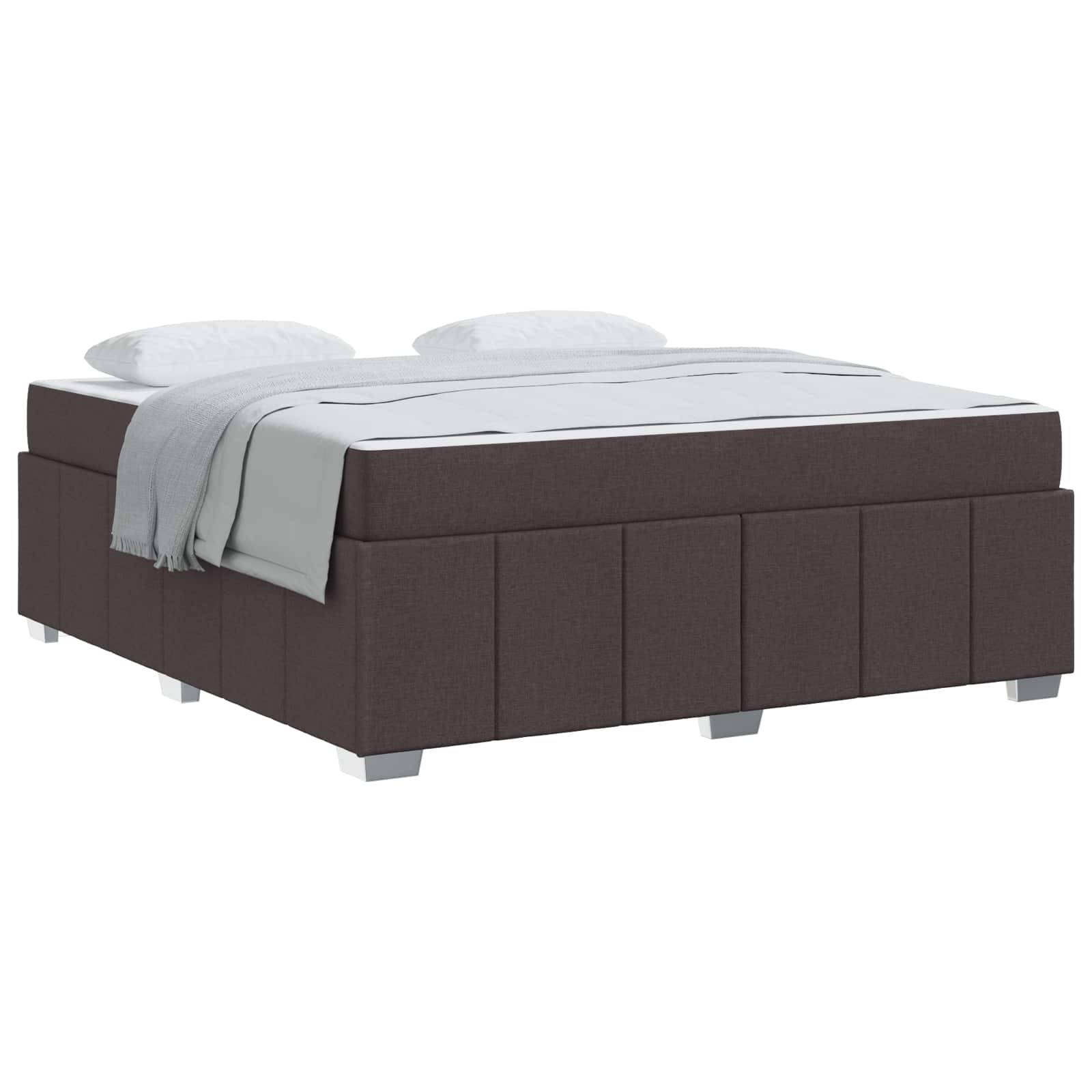 vidaXL Bettrahmen mit Matratze Dunkelbraun 180 x 200 cm Stoff