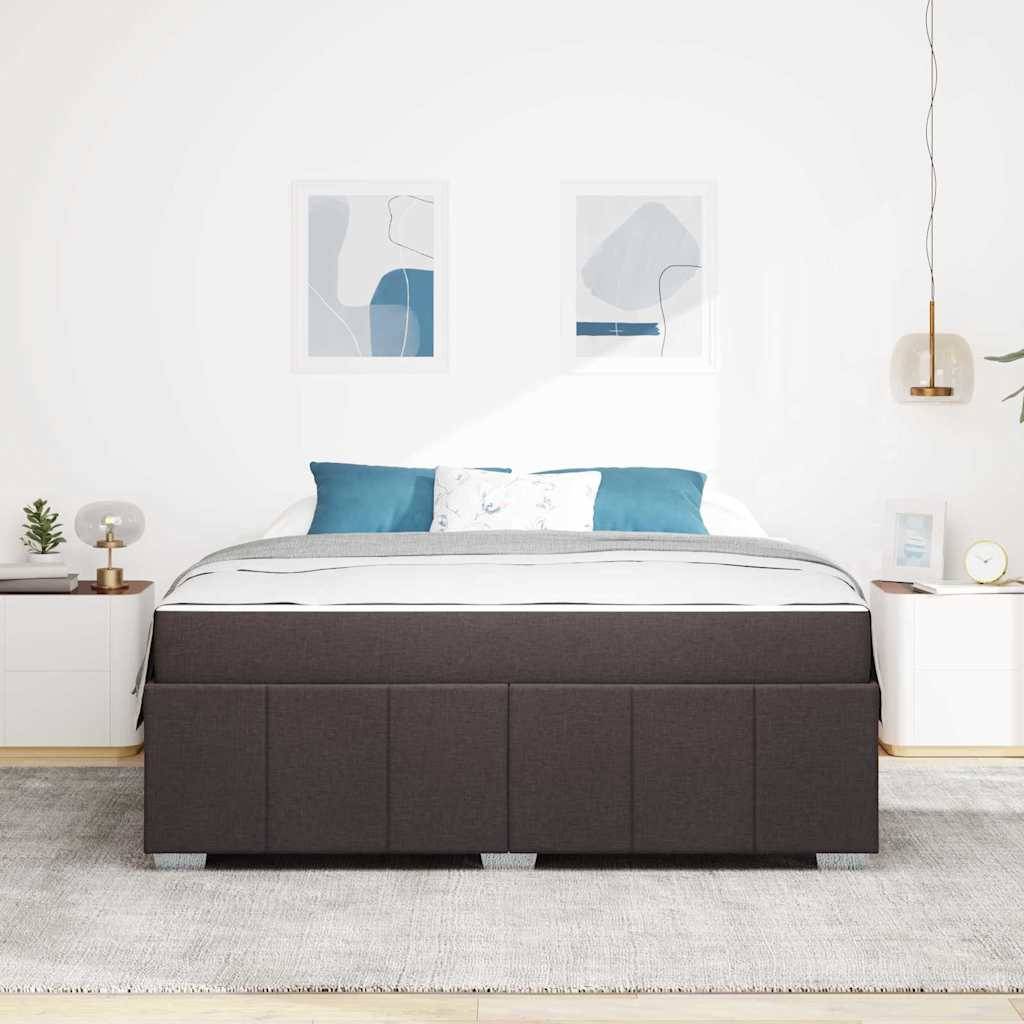vidaXL Bettrahmen mit Matratze Dunkelbraun 180 x 200 cm Stoff