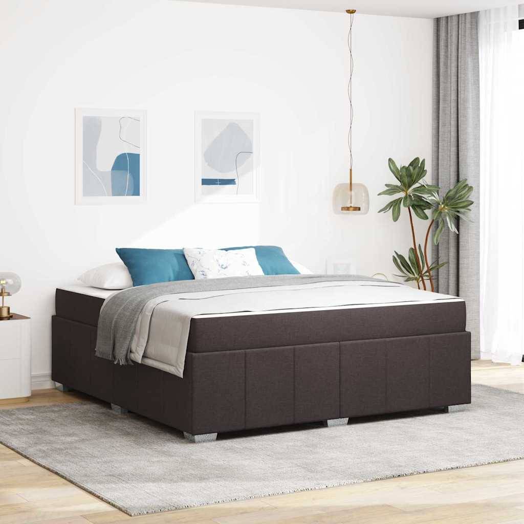 vidaXL Bettrahmen mit Matratze Dunkelbraun 180 x 200 cm Stoff