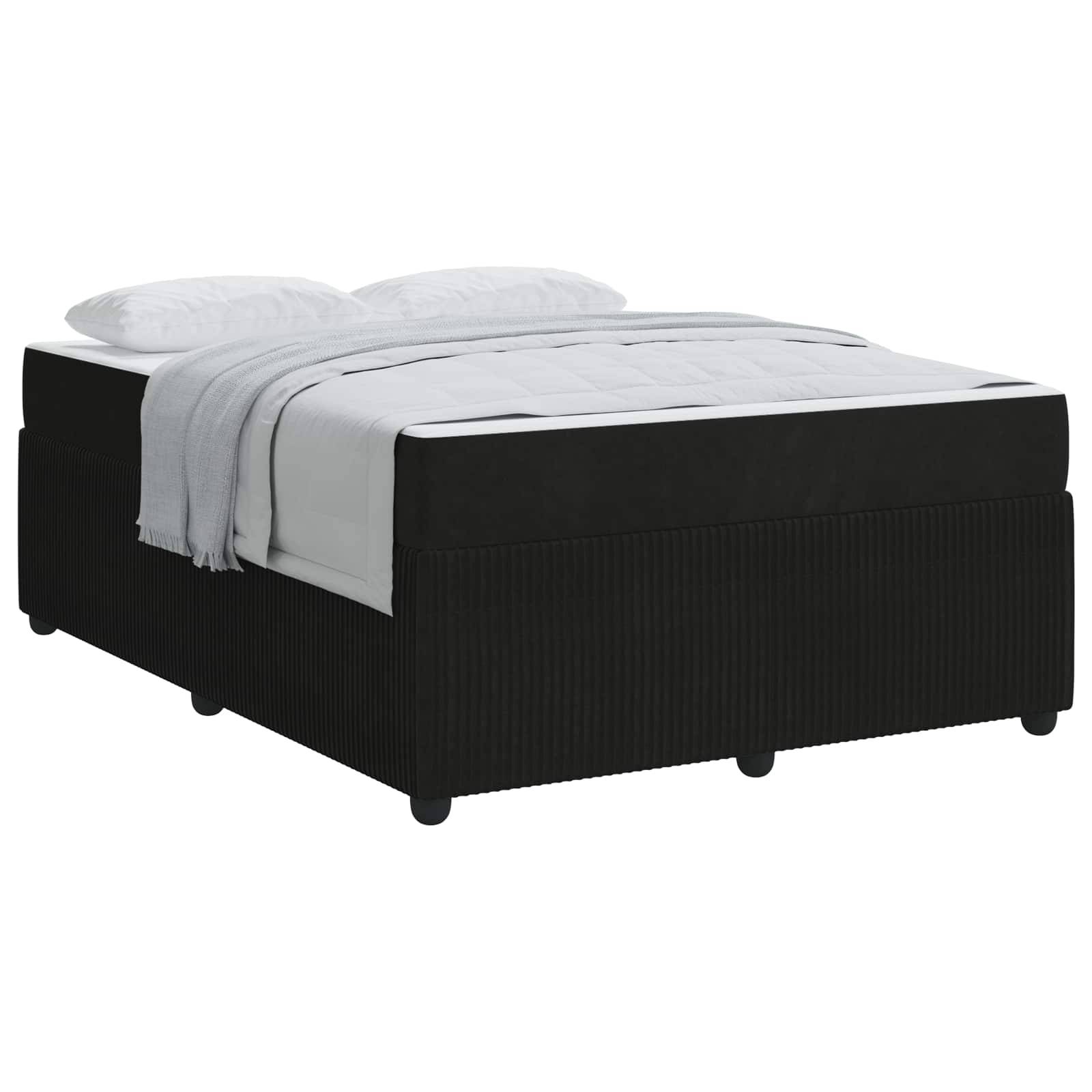 vidaXL Bettrahmen mit Matratze Schwarz 140 x 200 cm Stoff