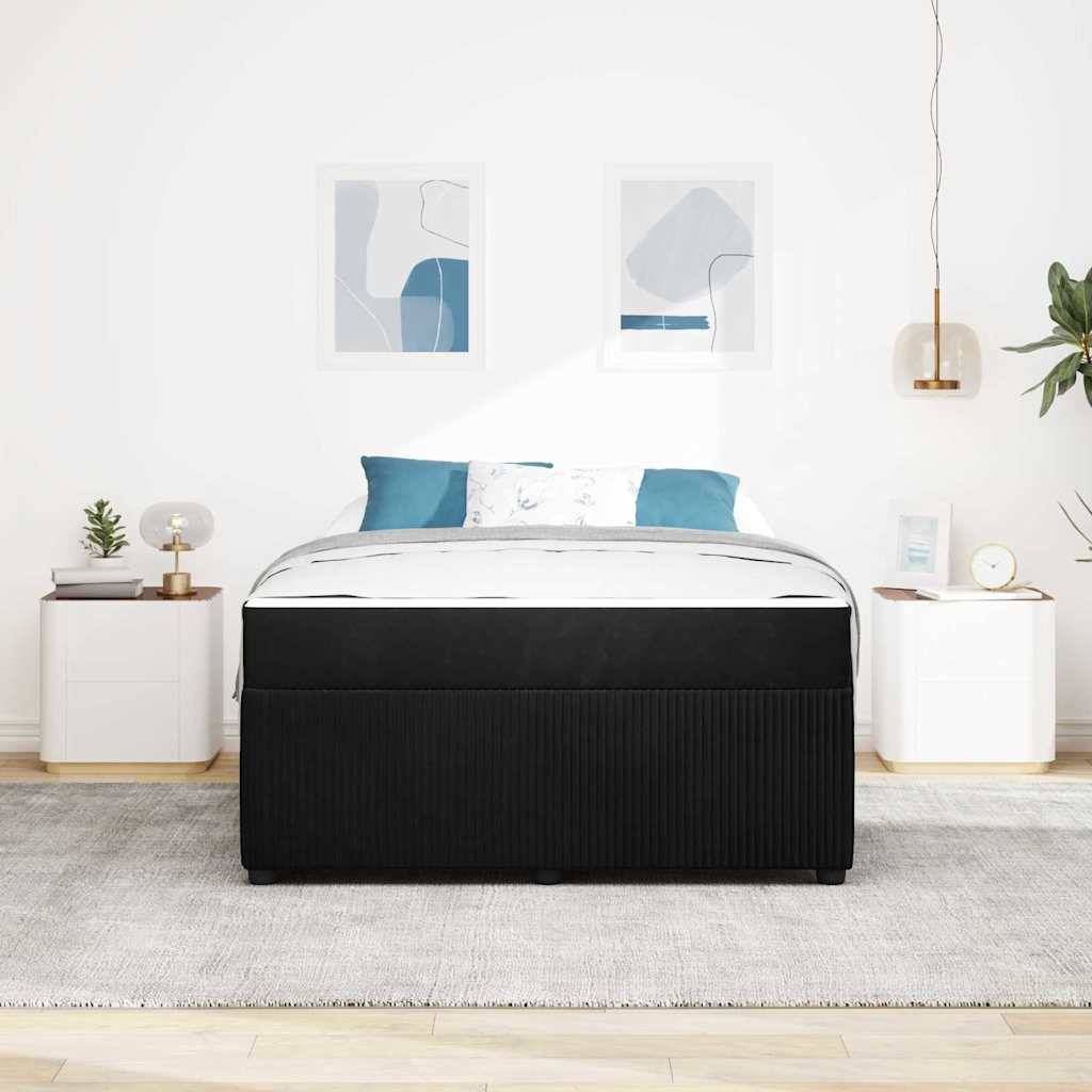 vidaXL Bettrahmen mit Matratze Schwarz 140 x 200 cm Stoff