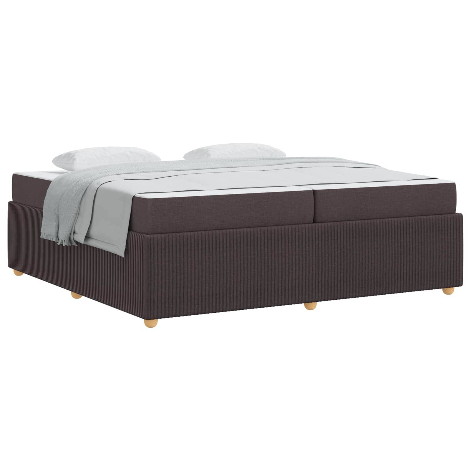 vidaXL Bettrahmen mit Matratze Dunkelbraun 200 x 200 cm Stoff