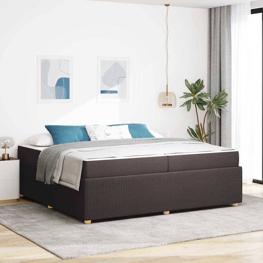 vidaXL Bettrahmen mit Matratze Dunkelbraun 200 x 200 cm Stoff