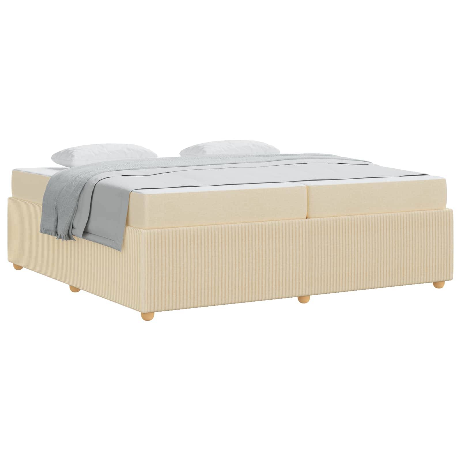 vidaXL Bettrahmen mit Matratze Creme 200 x 200 cm Stoff