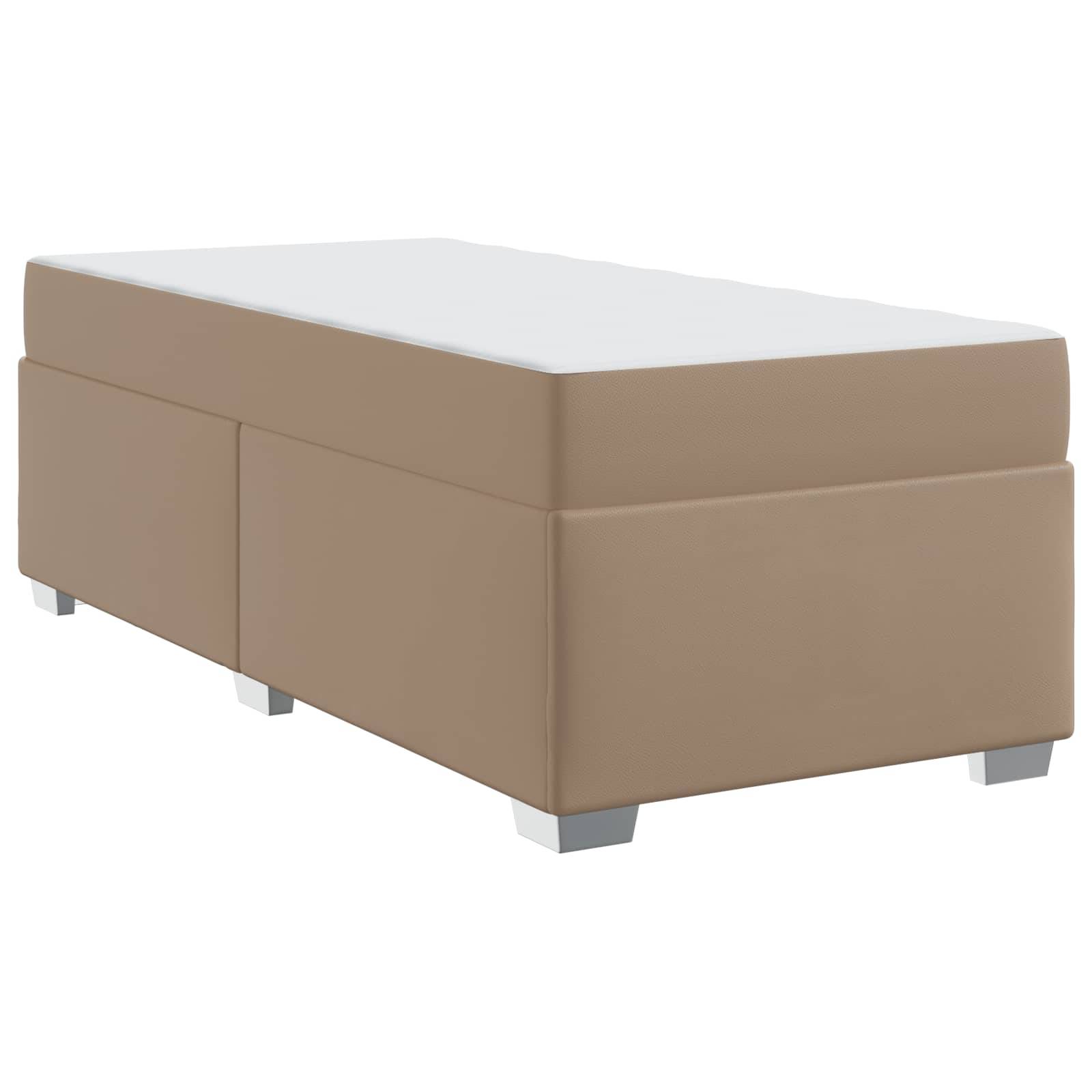 vidaXL Bettrahmen mit Matratze Cappuccino 90 x 200 cm Stoff