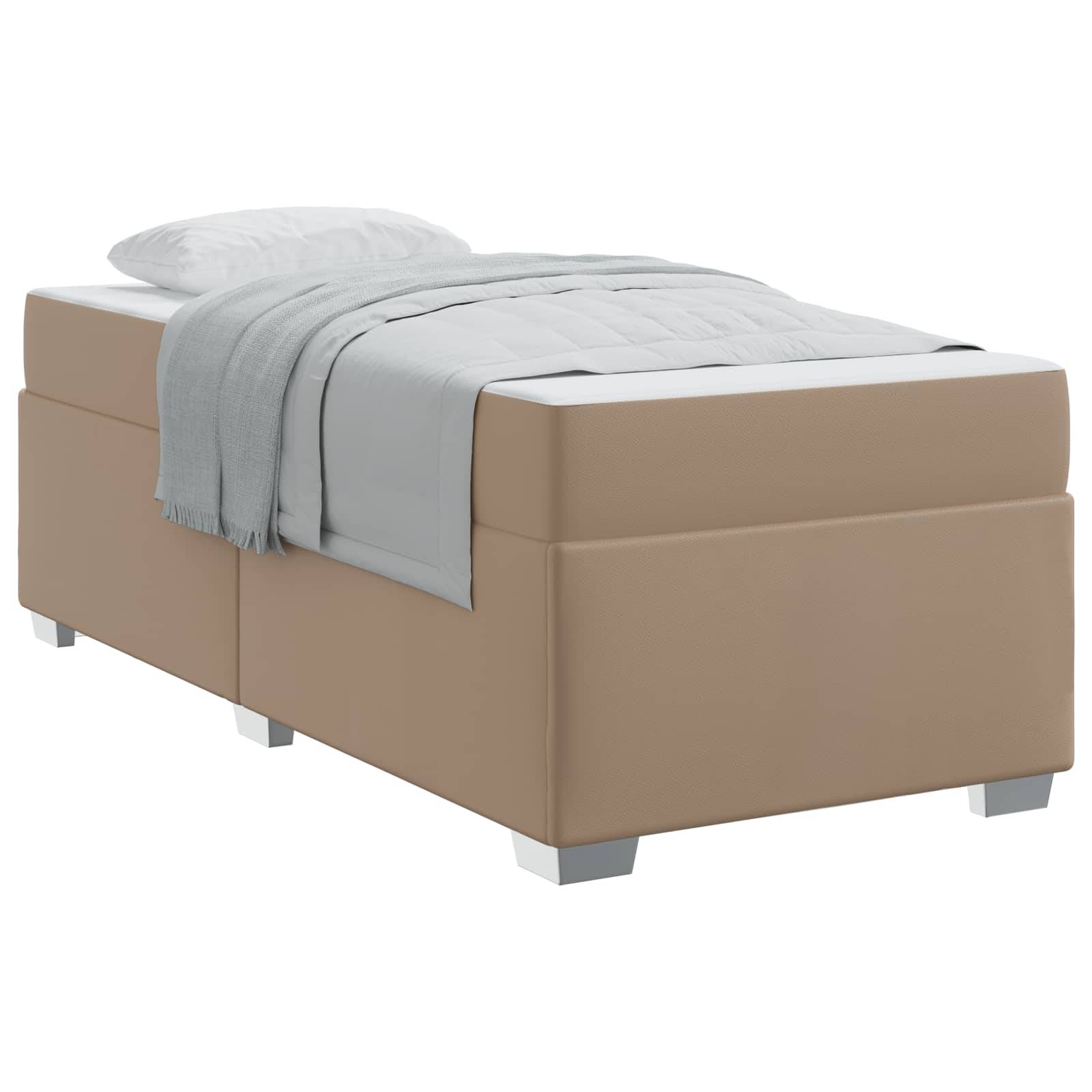 vidaXL Bettrahmen mit Matratze Cappuccino 90 x 200 cm Stoff