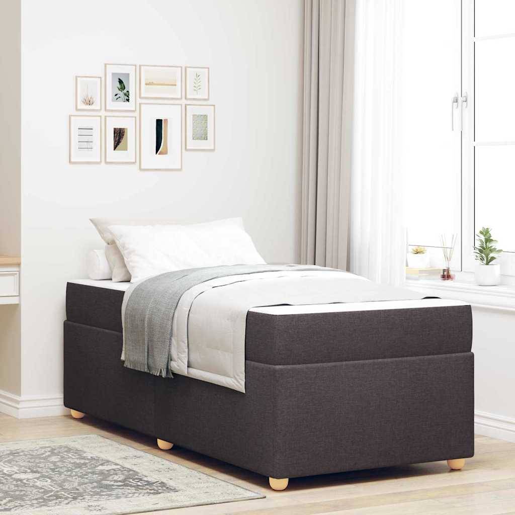 vidaXL Bettrahmen mit Matratze Dunkelbraun 80 x 200 cm Stoff