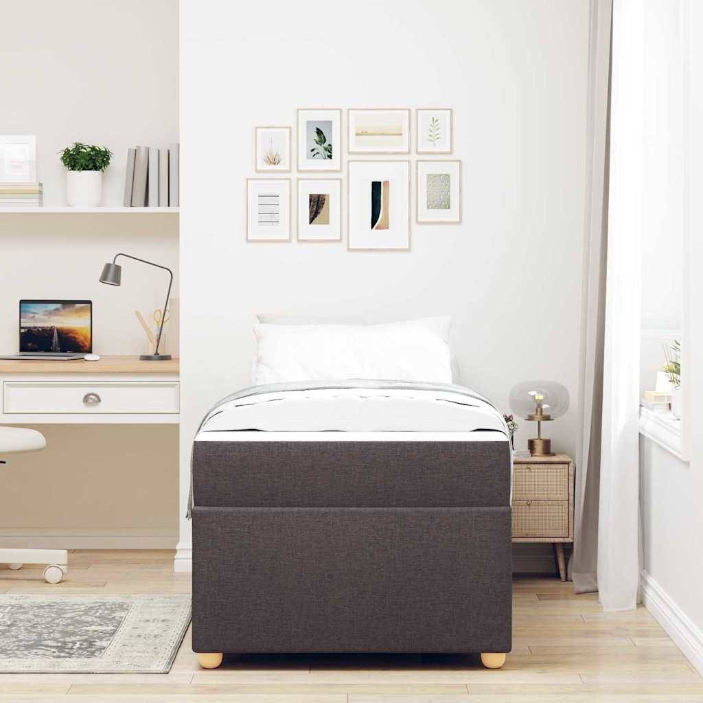 vidaXL Bettrahmen mit Matratze Dunkelbraun 80 x 200 cm Stoff