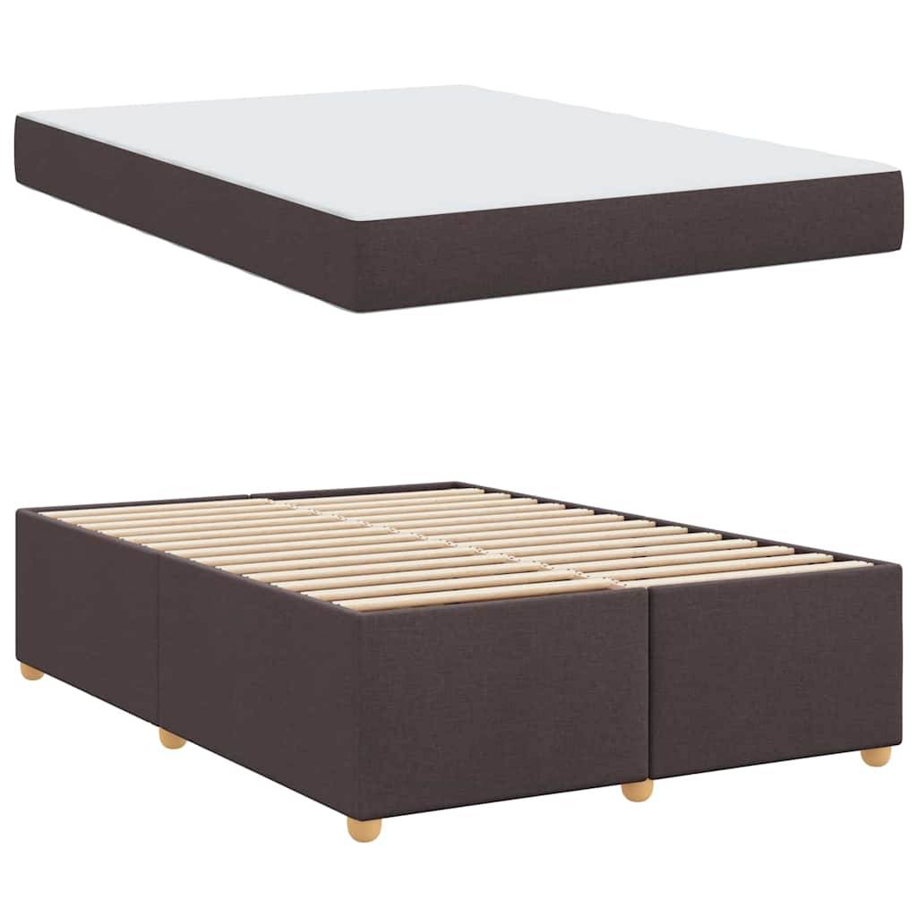 Dunkelgrauer Bettrahmen mit Holzlatten und passendem Matratze, separat positioniert, um das Design zu zeigen. Moderner und minimalistischer Stil.