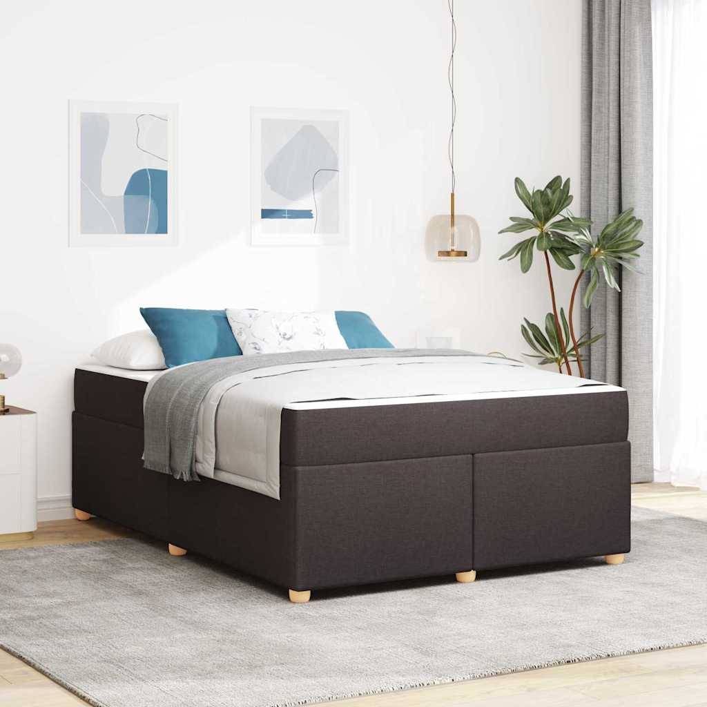 vidaXL Bettrahmen mit Matratze Dunkelbraun 140 x 200 cm Stoff