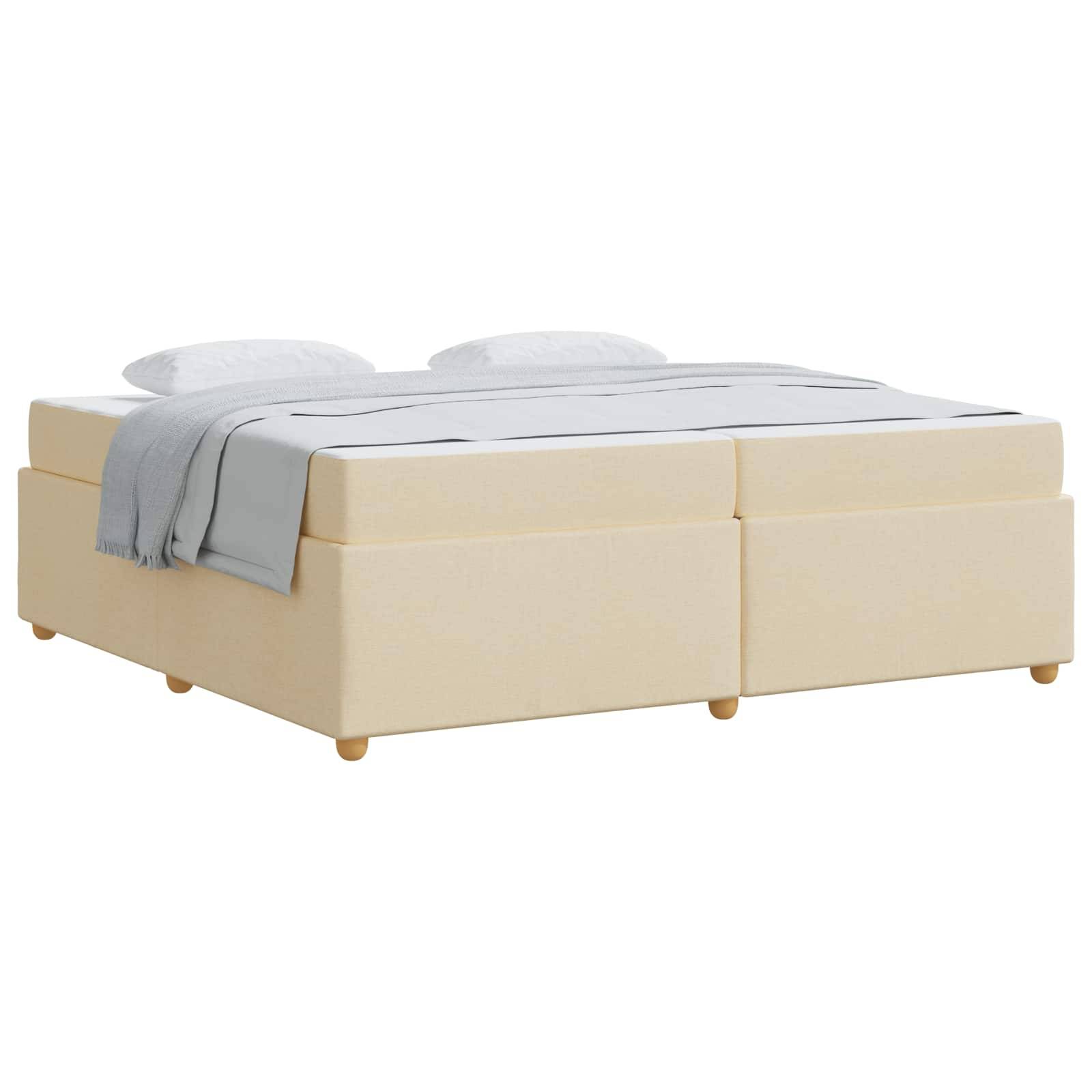 vidaXL Bettrahmen mit Matratze Creme 200 x 200 cm Stoff