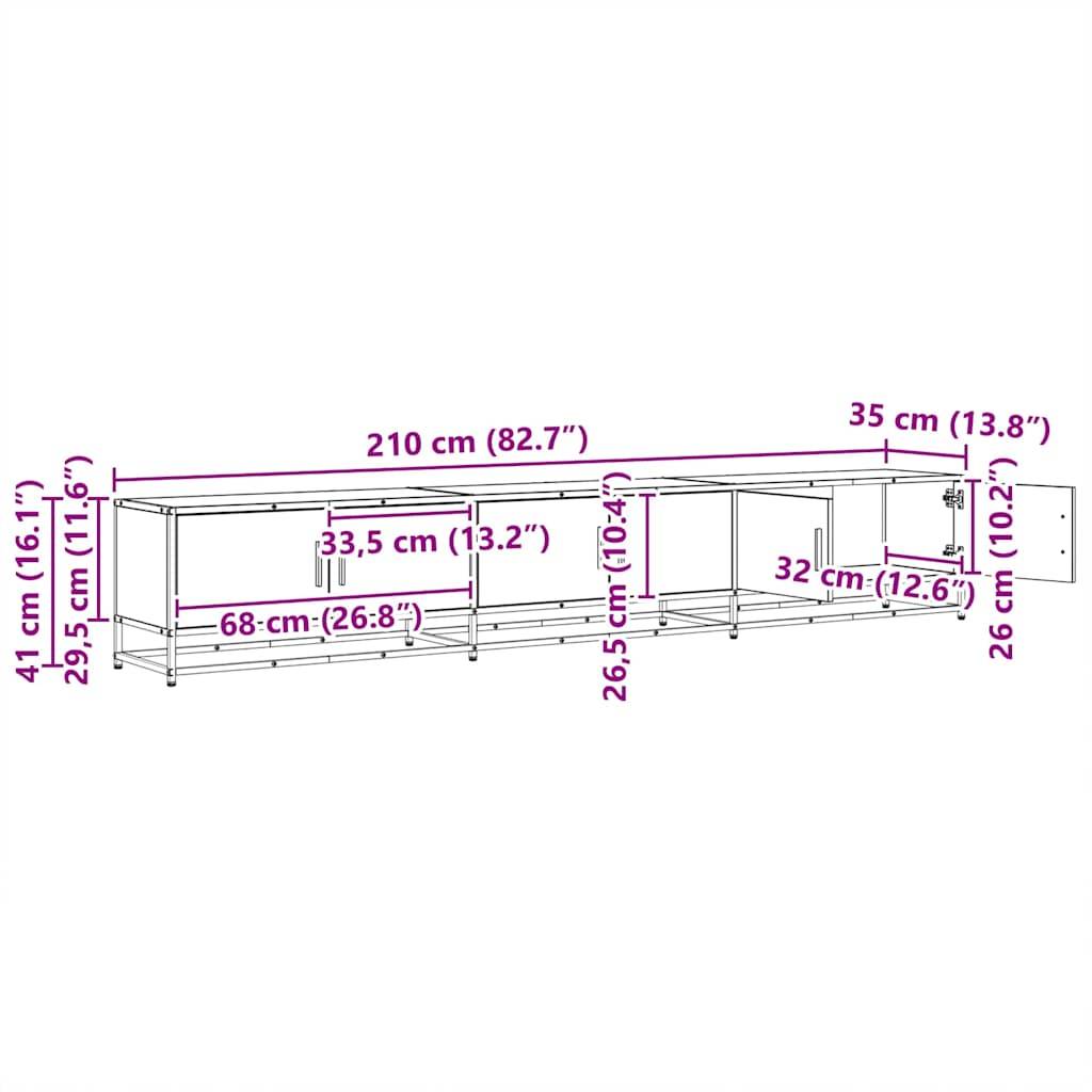 vidaXL TV-Einheiten 2 pcs Schwarz Eichen-Optik 210 x 35 x 41 cm