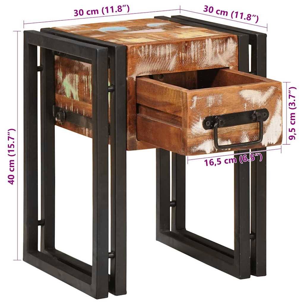 vidaXL Beistelltisch 30 x 30 x 40 cm Massives upgecyceltes Holz