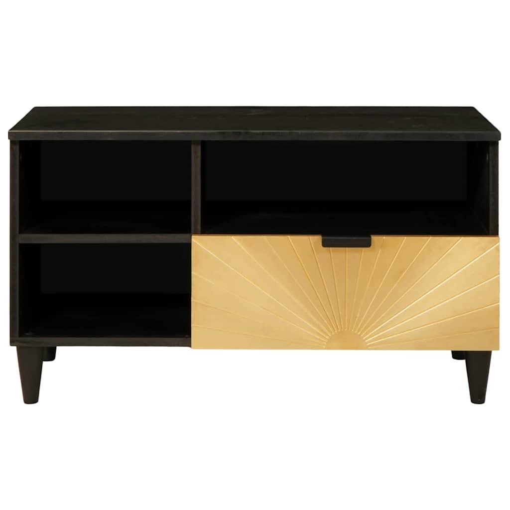 vidaXL TV-Schränk Schwarz und Gold 80 x 33 x 46 cm Holzwerkstoff