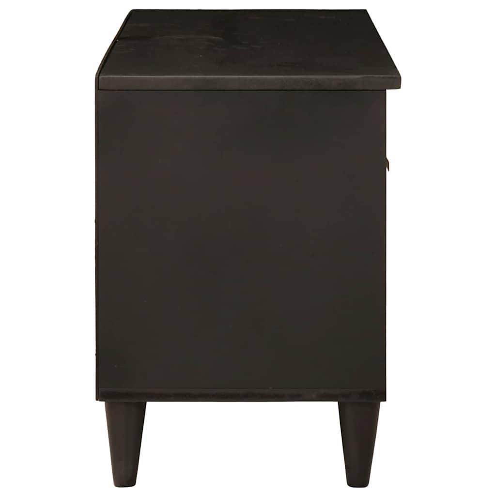 vidaXL TV-Schränk Schwarz und Gold 80 x 33 x 46 cm Holzwerkstoff