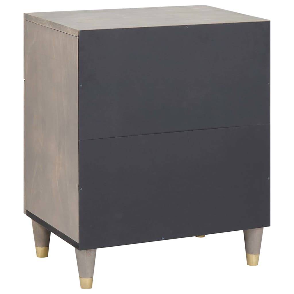 vidaXL Nachttisch mit Tür Grau 50 x 33 x 60 cm Massivholz Mango