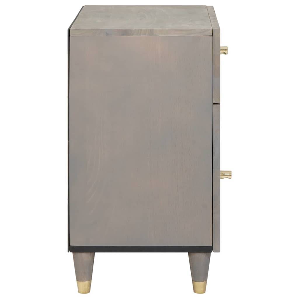 vidaXL Nachttisch mit Tür Grau 50 x 33 x 60 cm Massivholz Mango