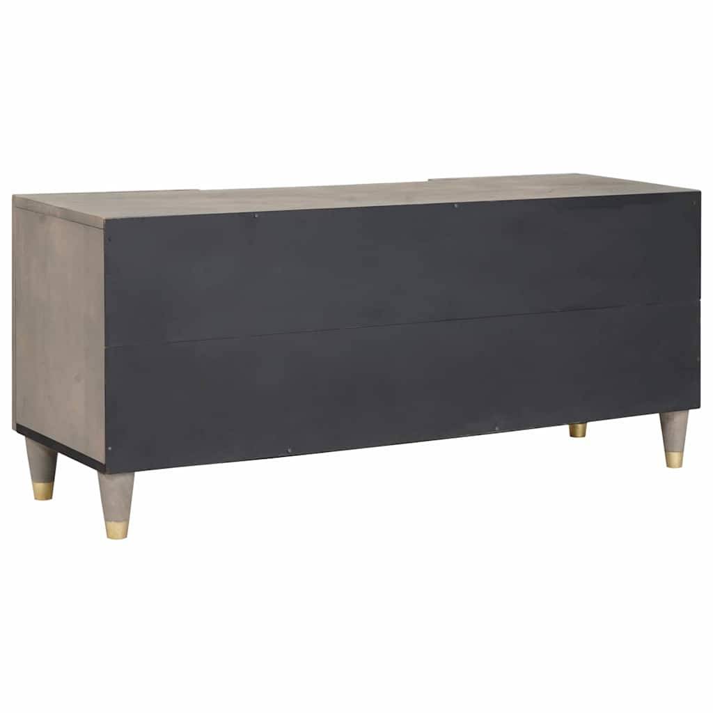 vidaXL TV-Schränk mit Regal Grau 105 x 33 x 46 cm Massivholz Mango