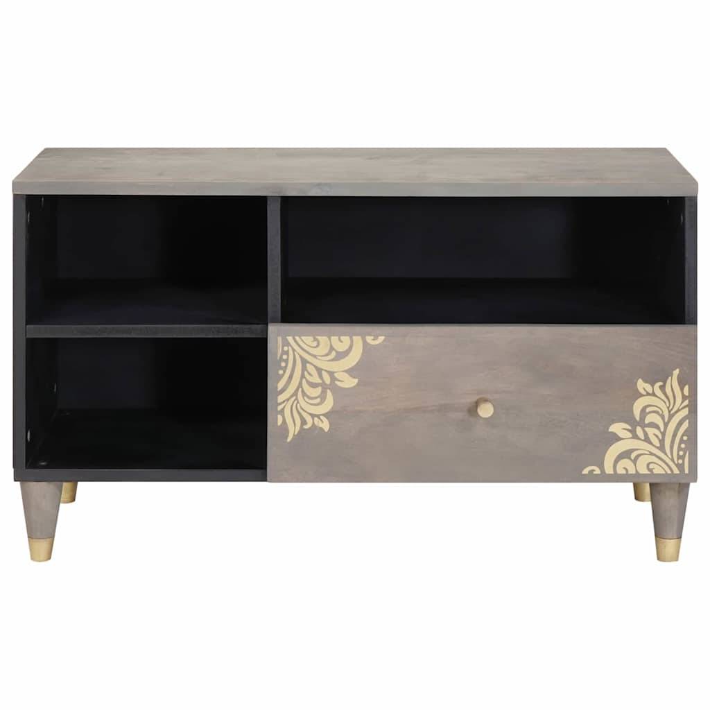 vidaXL TV-Schränk mit Schubladen Grau 80 x 33 x 46 cm Massivholz Mango