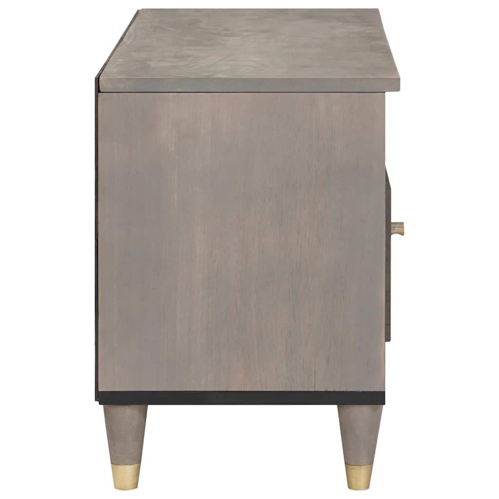 vidaXL TV-Schränk mit Schubladen Grau 80 x 33 x 46 cm Massivholz Mango